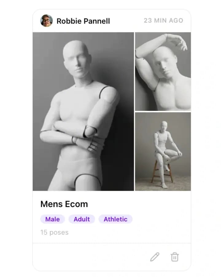 Mens ecommerce pose templates in Collections